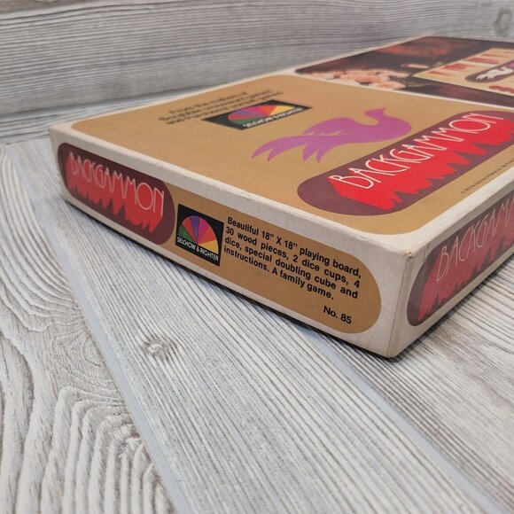 Backgammon Game Wood Pieces Game Night 1975 Selchow and Richter Vintage - Picture 6 of 15